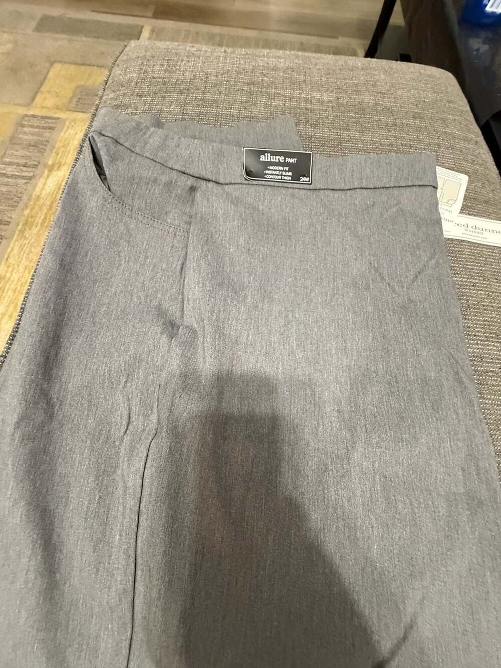 Alfred Dunner Women's Gray Allure Slimming Waistband Pant Size 24W
